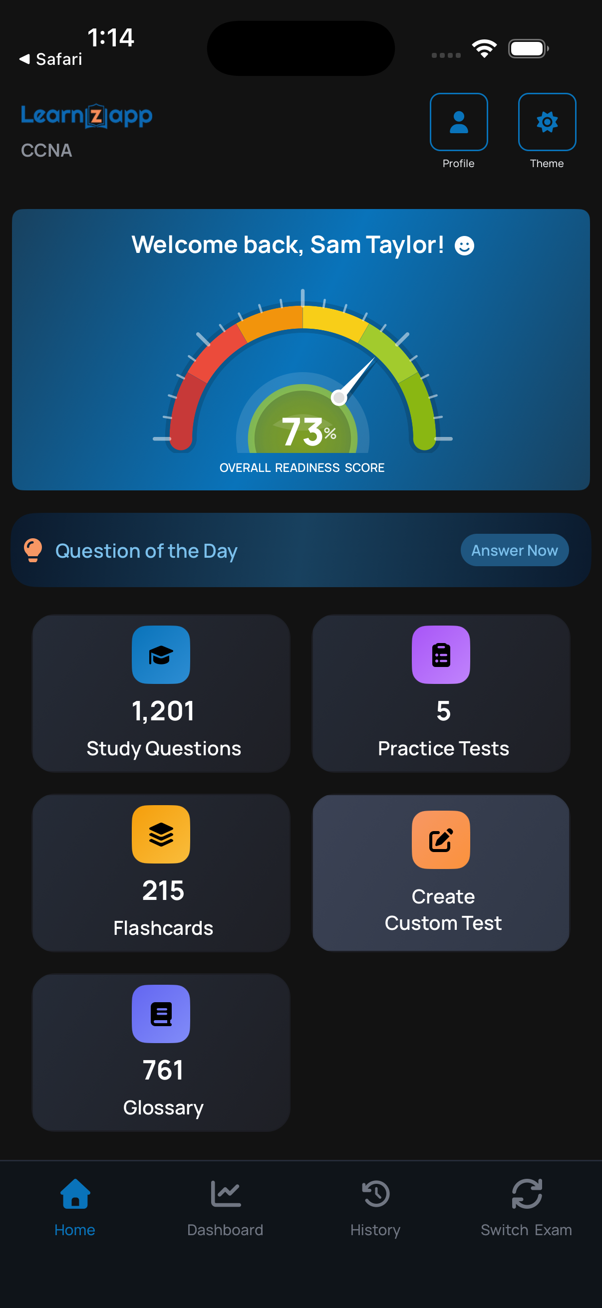 Home Dashboard for Quick Access
